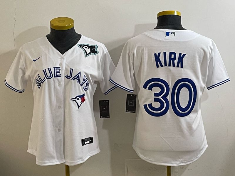 Women 2025 Toronto Blue Jays #30 Kirk white Game Nike MLB Jersey style 004